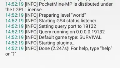 Screenshot von PocketMine-MP 3