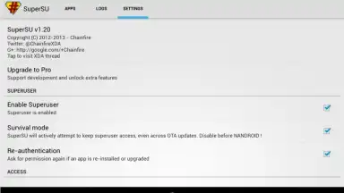 Screenshot von SuperSU 3