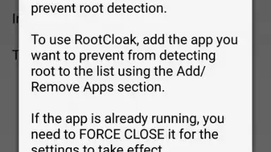 Screenshot von RootCloak 4