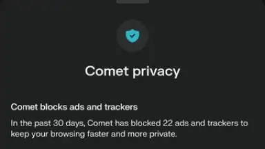Screenshot von Comet Browser 8