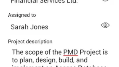 Screenshot von MobiDB Project Management 11