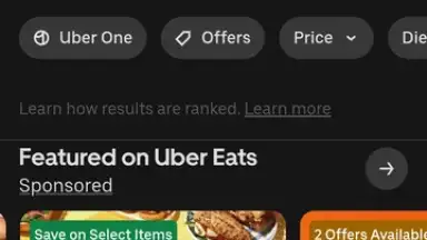 Screenshot von Uber Eats 5
