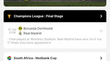 Screenshot von Betway Scores 8