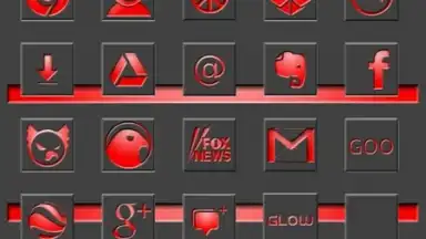 Screenshot von Free Red Glow Icons 1