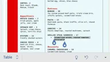 Screenshot von Microsoft Word 5