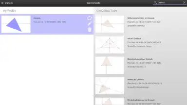Screenshot von GeoGebra 4