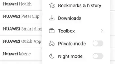 Screenshot von HUAWEI Browser 6