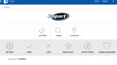 Screenshot von Copart 3