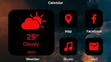 Screenshot von Wow Red Black Theme, Icon Pack 8