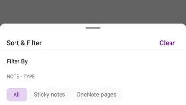 Screenshot von Microsoft OneNote 7