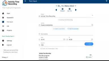 Screenshot von aTimeRecording - Online Time Tracking 2