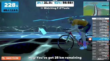 Screenshot von Zwift 9