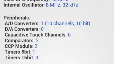 Screenshot von PICmicro Database 6