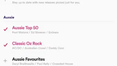 Screenshot von Spotify Stations 2