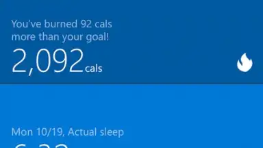 Screenshot von Microsoft Health 7