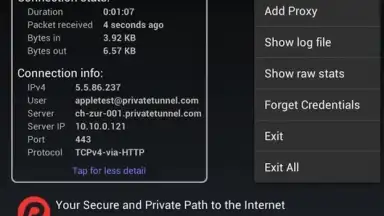 Screenshot von OpenVPN Connect 5