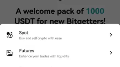 Screenshot von Bitget 22