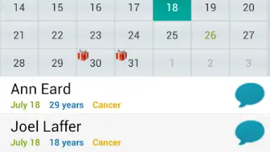 Screenshot von Birthday Calendar Free 1