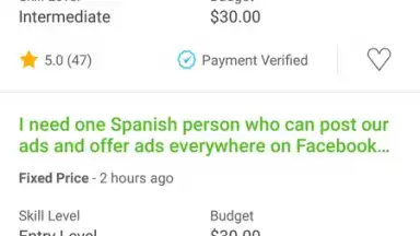 Screenshot von Upwork 2