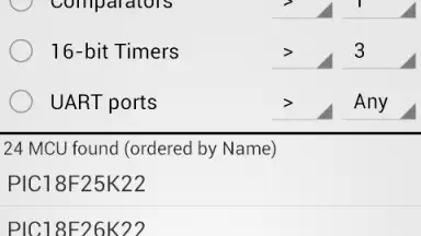 Screenshot von PICmicro Database 1