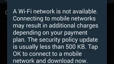 Screenshot von Samsung Security Policy Update 2