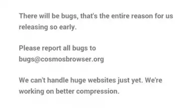 Screenshot von Cosmos Browser 1