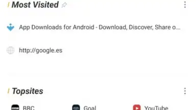 Screenshot von UC Browser 7