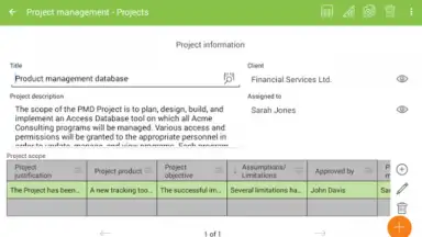 Screenshot von MobiDB Project Management 4