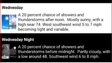 Screenshot von Bob's 7 Day Forecast 1