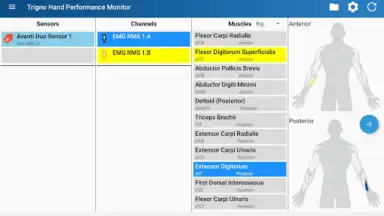 Screenshot von Trigno Hand Performance Monitor 5