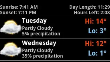 Screenshot von Rings Digital Weather Clock 2
