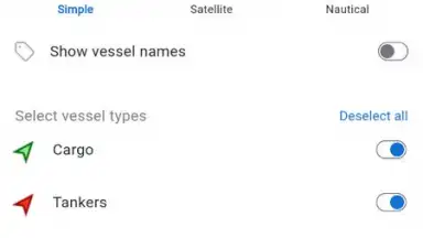 Screenshot von MarineTraffic 23