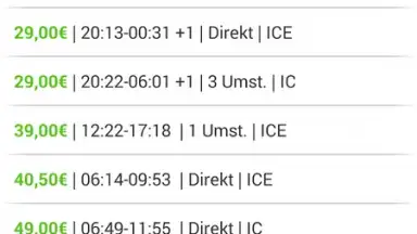 Screenshot von DB Navigator 4