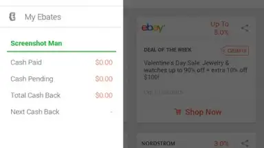 Screenshot von Rakuten Ebates 5
