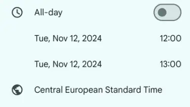 Screenshot von Google Calendar 9