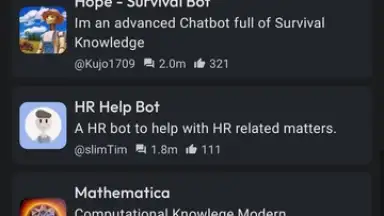 Screenshot von Character AI 15