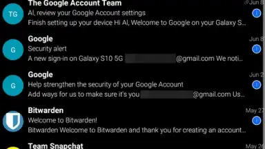 Screenshot von BlueMail 2