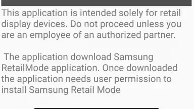 Screenshot von Samsung Retail Mode 1
