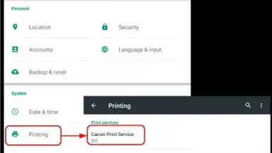 Screenshot von Canon Print Service 1