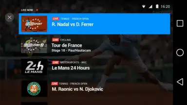 Screenshot von Eurosport Player 11
