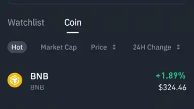 Screenshot von Binance 5