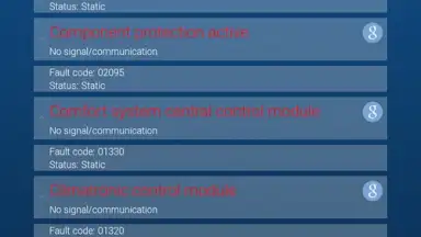 Screenshot von OBDeleven VAG car diagnostics 4