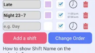 Screenshot von Shift Schedule 3