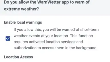 Screenshot von WarnWetter 2