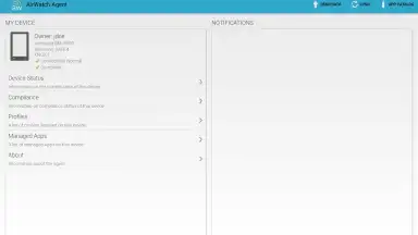 Screenshot von AirWatch Agent 7
