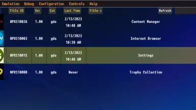 Screenshot von Vita3K 1