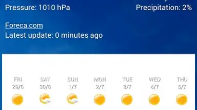 Screenshot von Transparent Clock Weather Cisco 7
