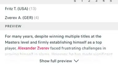Screenshot von FlashScore 11
