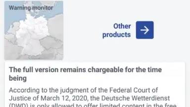 Screenshot von WarnWetter 14