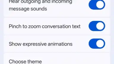 Screenshot von Google Messages 16